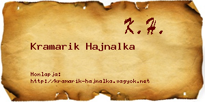 Kramarik Hajnalka névjegykártya